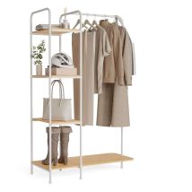 Porte-manteau En Forme D'Âne Blanc Newlux Jusqu'à 35 Kg Avec Porte-chaussures, Robuste, 4 Étagères