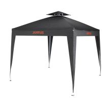 Faltbarer Grillpavillon Mit Spezialabdeckung Und Entlüftungsmöglichkeit, Schwarz, 250 X 250 X 260 Cm (l X B X H) - Justus