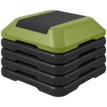 Sportnow Step De Aeróbic Step Para Fitness Antideslizante Con Altura Ajustable 10/15/20/25/30 Cm Carga 150 Kg Para Entrenamiento Casa Gimnasio Verde