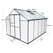 Aluminium Gewächshaus Für Den Garten Mit 8 Cm Dickeres Fundament 301238195 Cm Vielseitig Nutzbar Als Treibhaus, Gartenhaus,aufzucht Tomatenhaus,