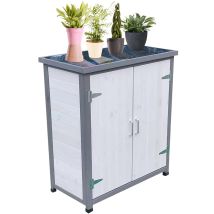 Mucola - Geräteschrank Gerätehaus Weiß Gartenschuppen Gartenschrank Aufbewahrungsschrank