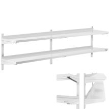 Royal Catering - Mensola In Acciaio Inox Doppia Per Cucina 2 Ripiani Scaffale A Parete 200 X 40cm