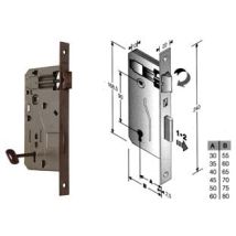 Bonaiti - Serrure À Douille À Mortaise Avec Bord Carré Bronzé - Bord En Acier Bronzé De 60 Mm