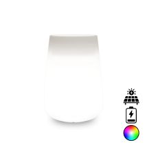 Grand Vase Lumineux Design Et, Ø43xh75 Cm, En Polymère Avec Led Multicolores, Alimentation Par Piles Et Solaire, Pour L'Intérieur Et L'Extérieur