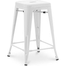 Sgabello Da Bar - Design Industriale - 60cm - Nuova Edizione - Stylix Bianco