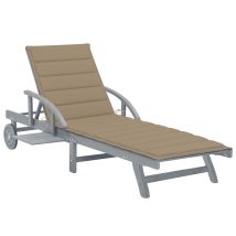 Tumbona Tumbona Tumbona Cama De Jardín Terraza Muebles De Exterior Con Cojín 200 Cm Madera Maciza De Acacia 020012407