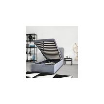 Le Quai Des Affaires - Kastenbett Parma 90x190 + 1 Bettkasten / Dunkelgrau/ 201x99x99 Cm