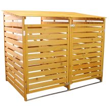 Monster Racking - Doble Cobertizo Para 2 Contenedores De Basura De 240l Cubo De Basura Almacenaje De Madera Papelera Desperdicios Exterior Jardín 