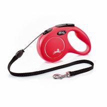 Guinzaglio per Cani Flexi New Classic Cord Rosso – 5 m – Nylon, Metallo, Plastica – 220 g