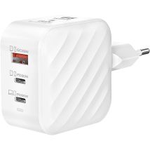 Nabo - Schnellladestecker 2x Usb C Und 1x Usb A - Usb Schnellladestecker Mit Qc4+ Für Schnelles, Intelligentes Aufladen