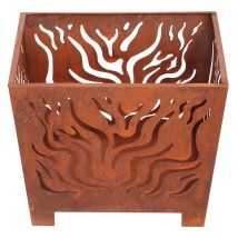 Esschert Design - Fallen Fruits Oxidised Rust Effect Square Fire Pit Basket Garden Outdoorheater