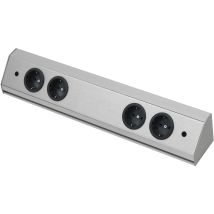 Wipo - Steckdosenleiste Corner Compact 230 V, Max.3500 Watt, L 460 Mm, Edelstahl Effekt