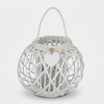 Farol Decorativo De Mimbre Y Vidrio Elvire