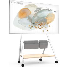 Fitueyes - Design Mobiler Tv Stnder Rollbar, Tv Stand F ̈¹r 55 60 65 70 75 78 Zoll Fernseher Bis 45kg, Hhenverstellbar Tv Standfuss Mit Holzablage & 