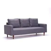 Befara – Divano Siros 3 posti in microfibra – 200 x 83 x 86 cm – Grigio Chiaro