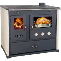 Eek A+ Kaminofen Mit Backfach Und Herdplatte Practik Lux Holzofen 9,5 Kw Kamin Ofen Dauerbrandofen Werkstattofen Schwedenofen Hüttenofen Heizofen