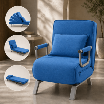 Schlafsessel Schlafsofa Ted Klappbar In Blau - Makika