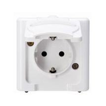 Kopp 103302007 Feuchtraum-schalterprogramm Komplett Schutzkontakt-steckdose Mit Klappdeckel Blueelec X924021