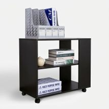 Mobiletto Per Ufficio Scrivania Con Ruote Scaffale Portadocumenti Avoch - Nero