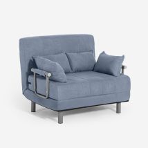 Poltrona Letto In Tessuto Pieghevole Salvaspazio Deborah Twin Class - Blu