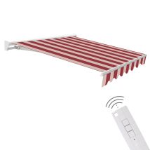 Store Motorisé Extérieur 3x2,5 Rayures Bordeaux – Télécommande
