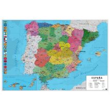 Poster mappa fisica e politica della Spagna – 61 x 91,5 cm – carta lucida 150 g/m² – Gruppo Erik