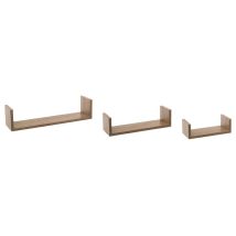 5five Simply Smart - Conjunto De 3 Estantes De Pared De Roble Natural - Beige