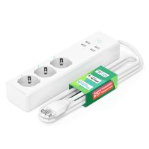 Meross Ciabatta Italiana Smart Alexa Multipresa Wifi Intelligente Con 3 Prese Ac 4 Porte Usb, Ciabatta Smart Usb Protezione Da Sovraccarico 