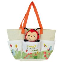 Coccinelle Silence Ça Pousse Sac Du Jardinier Avec Peluche Coccinelle- Haut 13 Cm