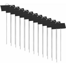 Plant Labels - Pack Of 12 Rustproof Metal Markers For Gardening And Nursery - Ideal For Labeling Flowers, Vegetables And Seeds (black)