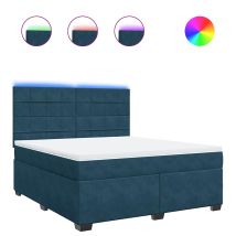 Maison Exclusive - Giroletto A Molle Con Materasso Blu 180x200 Cm In Velluto