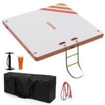 Plateforme Flottante Gonflable Ultra-stable 3×1,8 M – Île Antidérapante Avec Échelle – Parfaite Pour Piscine, Lac, Plage