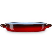 Ignea Cocotte Basse À Induction 24 Cm, Casserole 1,8 L Acier Émaillé Vintage Tous Feux Rouge - Briebe