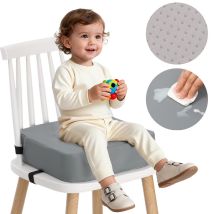 Coussin Rehausseur Pour Enfant, Coussin De Chaise, Coussin De Sol, En Similicuir Avec Sangles Réglables, Imperméable, Antidérapant, 34,5 X 34,5 X 9 Cm
