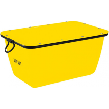 Vassoio Mortaio 200 L – Plastica resistente al gelo – Capacità 200 L – Giallo con dettagli rossi – Wemas
