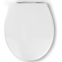 18' Standard Traditional White Wooden Mdf Toilet Seat Universal Adjustable To Fit Most Toilets Oval Seat With Hinges & Parts Bathroom En-suite Office 