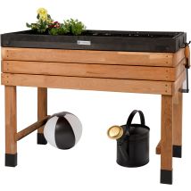 Großes Hochbeet Aus Kirschbaum Holz Für Garten Balkon Terrasse, Pflanzkasten Bausatz Xl Hochwertig Rechteckig Mit Innen-folie, Kräuterbeet 