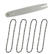 Barra Guía Y 4 Cadenas De Motosierra, Barra Guía De 35 Cm, Cadenas De Motosierra De Corte Cuadrado De 3/8", 1,3 Mm De Longitud, 50 Eslabones, 