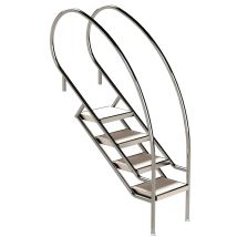 Eichenwald Pooltreppe Modell 08.2 Miami Swing Beckentiefe 1199mm Ausladung 1088mm 4 Edelstahl-waffelblech-stufen