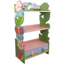 Teamson Kids - Fantasy Fields Von Großes Magic Garden Kinder-bücherregal Aus Holz, 3-stöckiges Bücherregal Und Schublade, Buch-organizer Mit Stauraum 