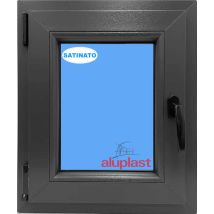 Finestra In Pvc L500 Mm X H600 Mm Antracite, Oscillo-battente Apertura Sinistra Vetro Satinato