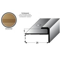 Auer - Einschubprofil 'stannington' Mit Nase Für Designbeläge, Einfasshöhe 5 Mm, Aluminium Eloxiert, Gebohrt-bronze Hell-900