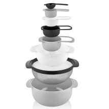 8 in 1 Schüssel Messbecher Set – Edelstahl und Kunststoff – Spülmaschinenfest, Mikrowellenfest, BPA-frei – Hergestellt in der Türkei