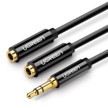 Ugreen Cavo Splitter Per Cuffie Mini Jack 35 Mm Aux 25 Cm Nero 20816
