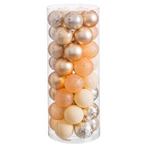 Bolas De Navidad - Lolahome - Pack De 40 - Plástico Dorado - Ø 6 Cm - 5 Acabados Variados