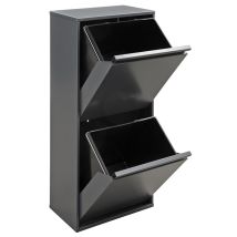 Arregui Basic Cubo De Basura Y Reciclaje De 2 Compartimentos, 2x23 L (46 L), Con Cubetas De Alta Capacidad, Cubos De Basura De Cocina, Contenedores De