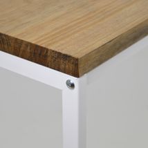 S.d.s - Recibidor Icub Big Wood 70x35x80cm Blanco En Madera Maciza De Pino Acabado Vintage Estilo Industrial Box Furniture