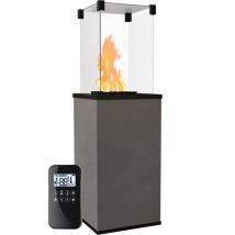Kratki - Gaskamin Patio Mini Quarzstein Calce Anthrazit Gasheizgerät 4-8,2 Kw
