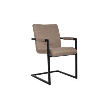 SAM Outillage – Esszimmerstuhl Freischwinger – Kunstlederbezug Taupe – Metallfuß – 86 cm – 54,5 cm – 59,5 cm