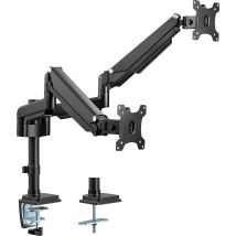 Inline Schreibtischhalterung Schwarz Für Zwei 32 Zoll Monitore